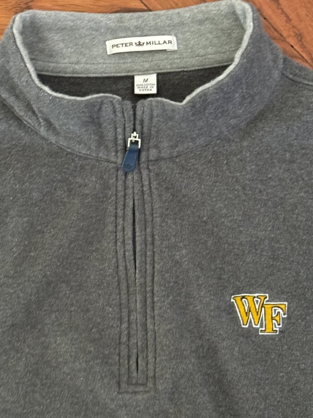 Wake Forest University Peter Millar Men's 1/4 Zip, size Medium